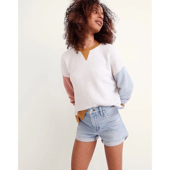 NWT Madewell High-Rise Denim Shorts in Astell Wash: Ripped Edition, Size 32 - Picture 1 of 14